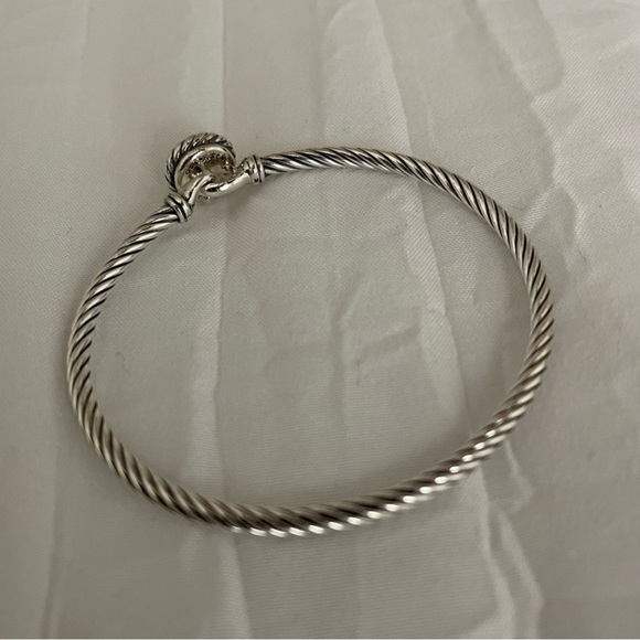 DAVID YURMAN silver CABLE BRACELET with gold dome Chatelaine like new - Picture 3 of 4